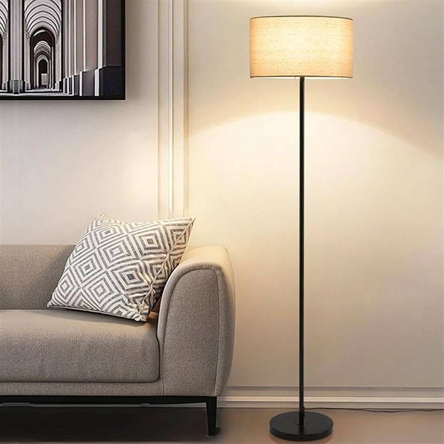 Amazon.co.jp : クラシックなドラム型ファブリックシェード付きフロア