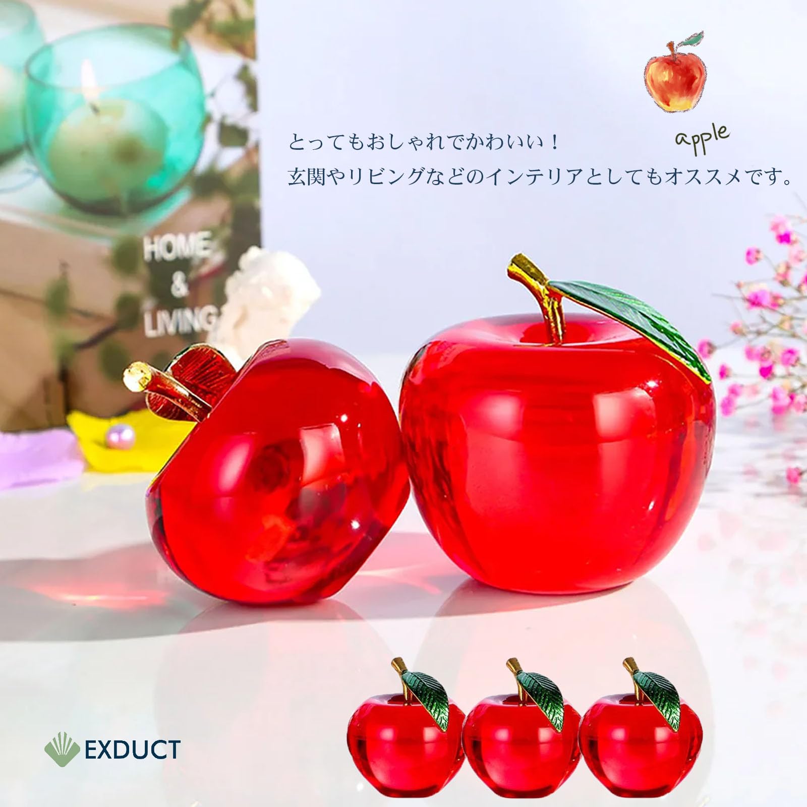 Amazon.co.jp: jwyndsq(おと) りんご リンゴ 林檎 オブジェ 台座