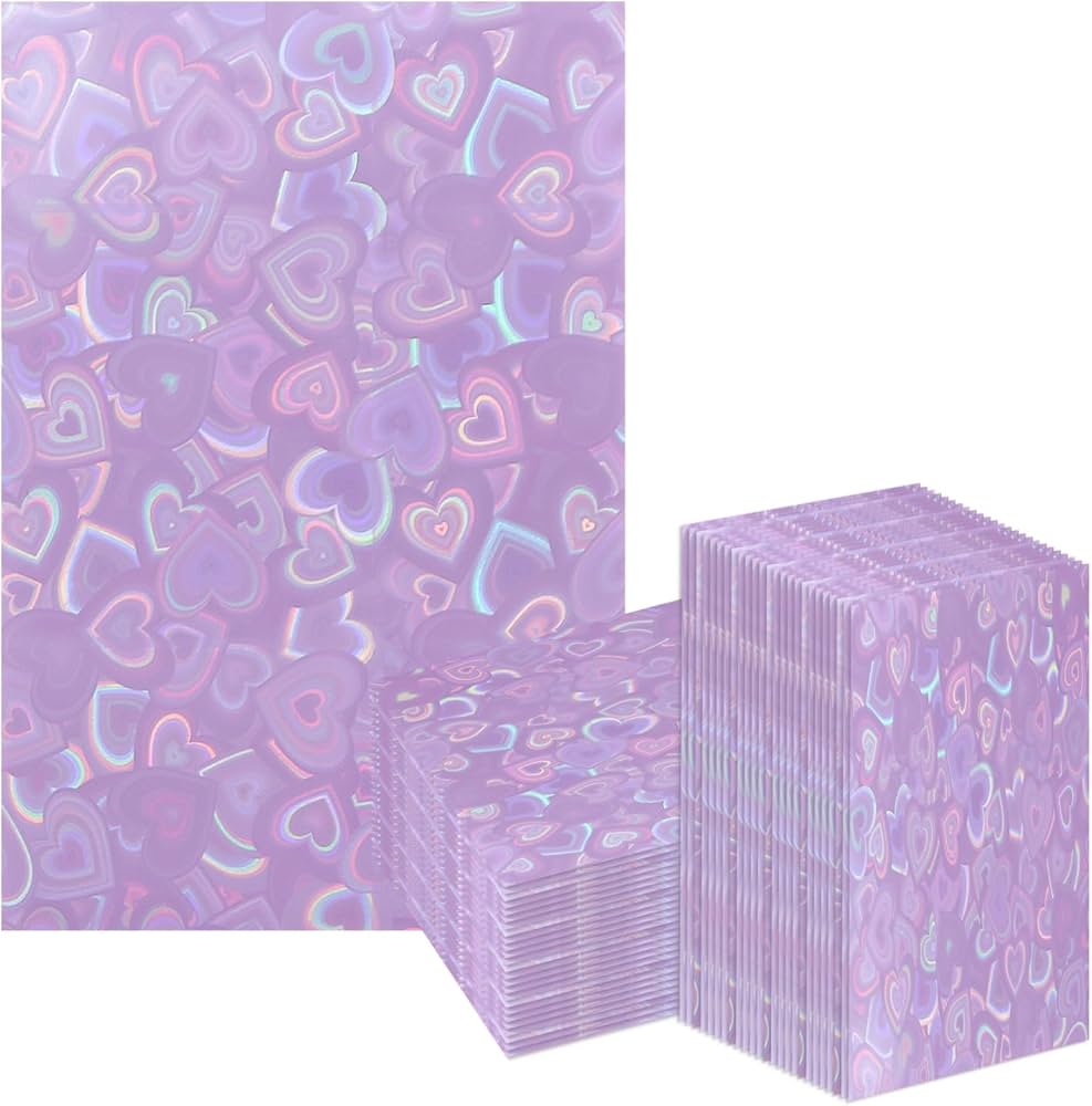 Amazon.co.jp: カードスリーブ ホログラム ハート 柄 【パープル