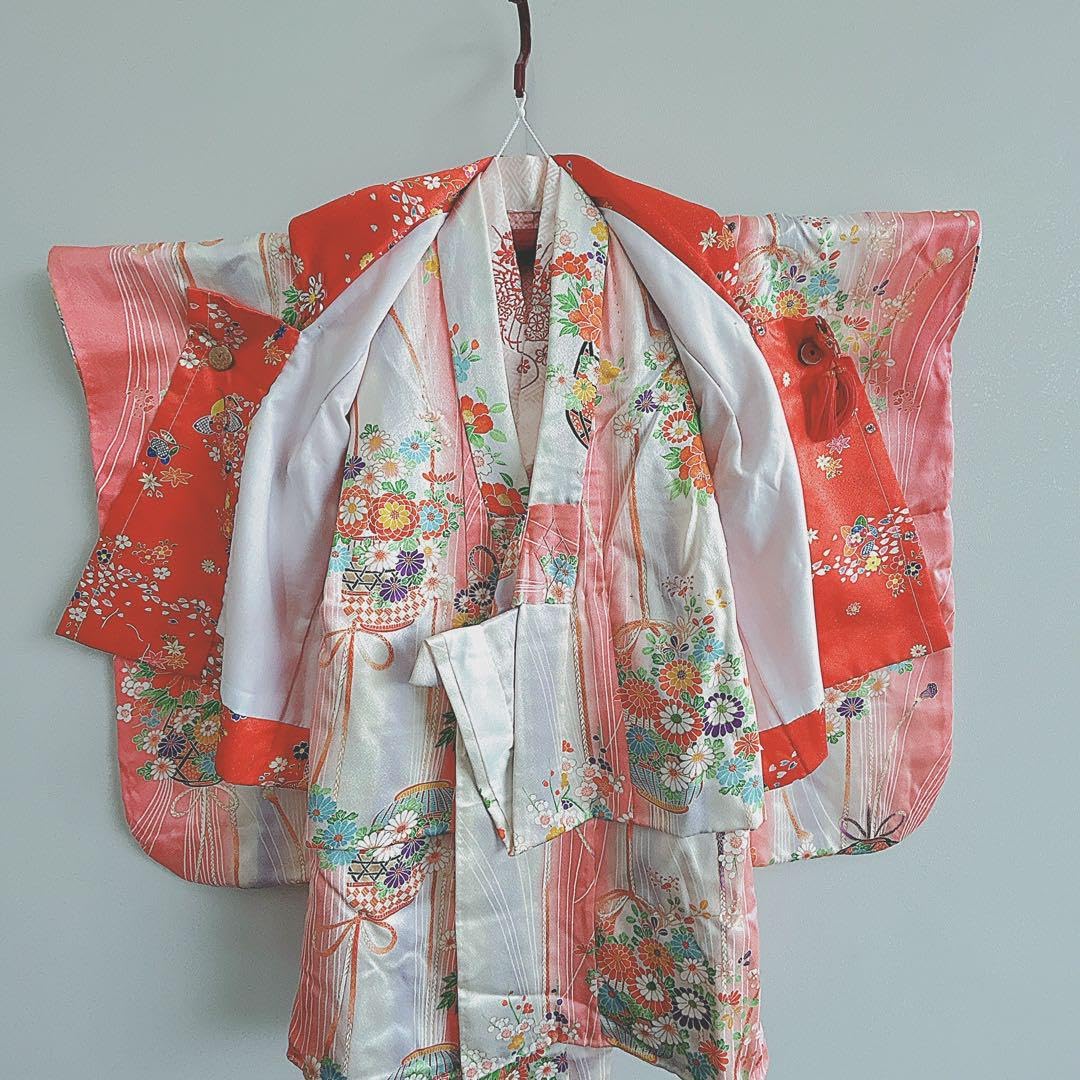 Amazon.co.jp: セット 七五三3歳女の子長着＆被布＆袖なし長襦袢