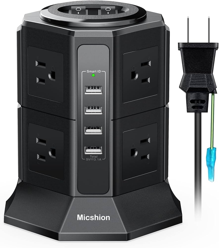 Amazon.co.jp: 電源タップ タワー式 縦型コンセント 2つのバイポーラ