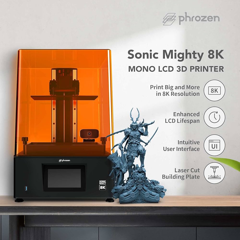 Phrozen Sonic Mighty 8K LCD Resin 3D Printer, Monochrome/Mono LCD