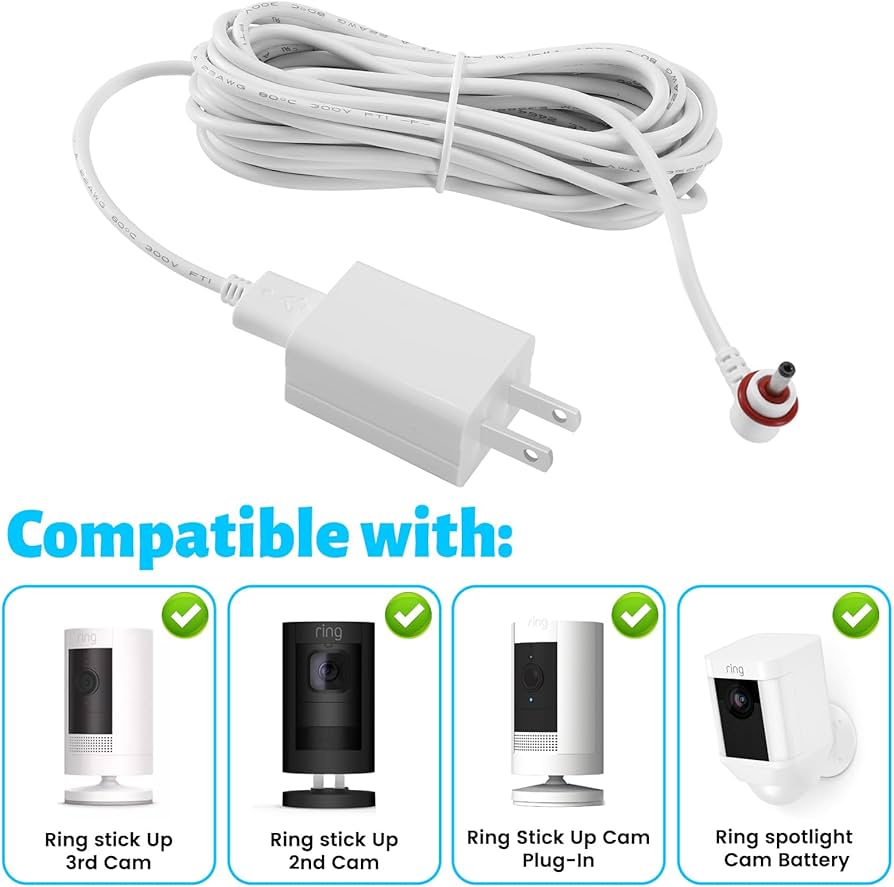 Amazon.com : Kakajuelo Camera Power Cord, Compatible with Ring