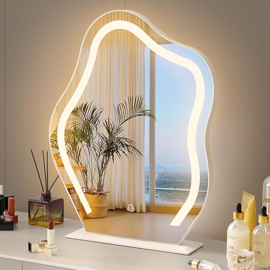 Amazon.co.jp: FENCHILIN 女優ミラー 鏡 卓上 壁掛け 2WAY ライト付き