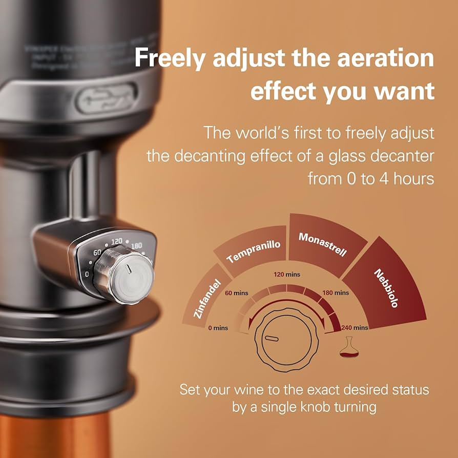 Amazon | Vinxper ワインエアレーター 0~4時間調節可能 充電式ワイン
