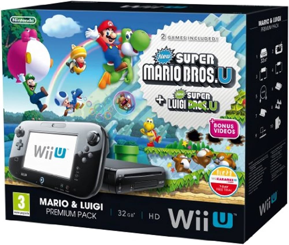 Amazon.com: Nintendo Wii U Black Premium Pack (32GB) + New Super