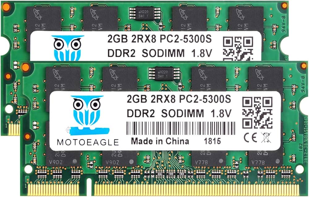 Amazon.co.jp: ノートPC用メモリPC2-5300 DDR2 667 2GB×2枚 200Pin 1.8