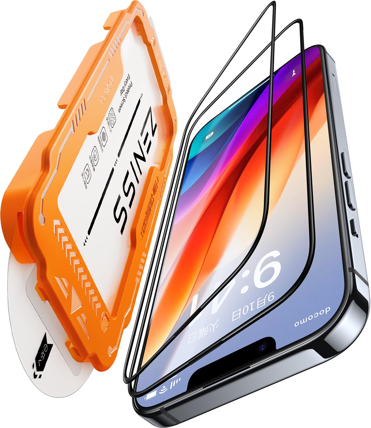 Amazon | Zeniss iphone用の 14/13/13pro ガラスフィルムに適合する