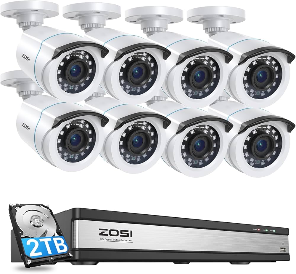 Amazon.co.jp: ZOSI 1080P 200万画素 監視カメラ8台セット TVI 防犯