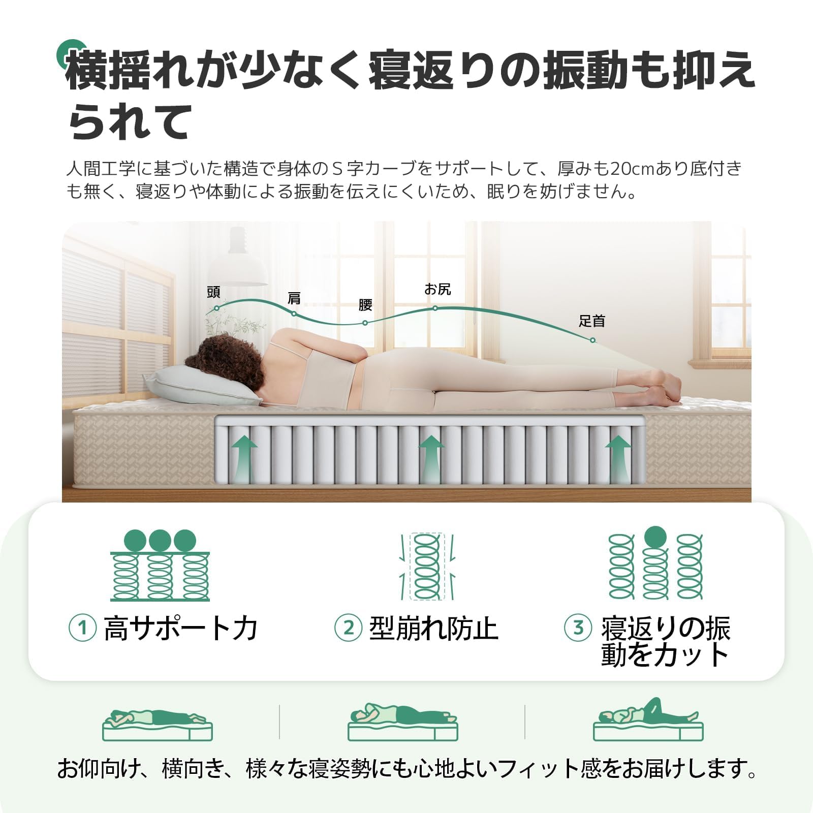 Amazon.co.jp: マットレス シングル 硬め 極厚20cm コイルマットレス