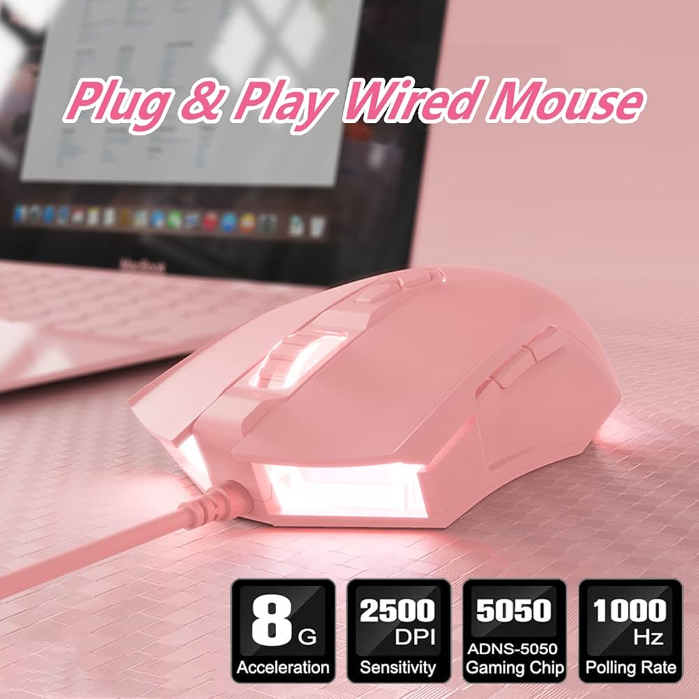 Amazon.com: Lomiluskr AJ52 RGB Wired Gaming Mouse, 7 Programmable