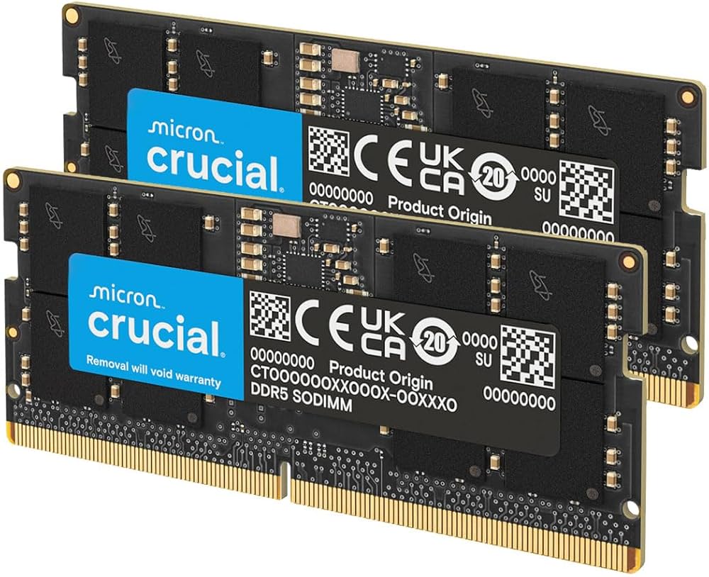 Crucial 64GB DDR5 RAM Kit (2x32GB), 4800MHz CL40 Laptop Memory
