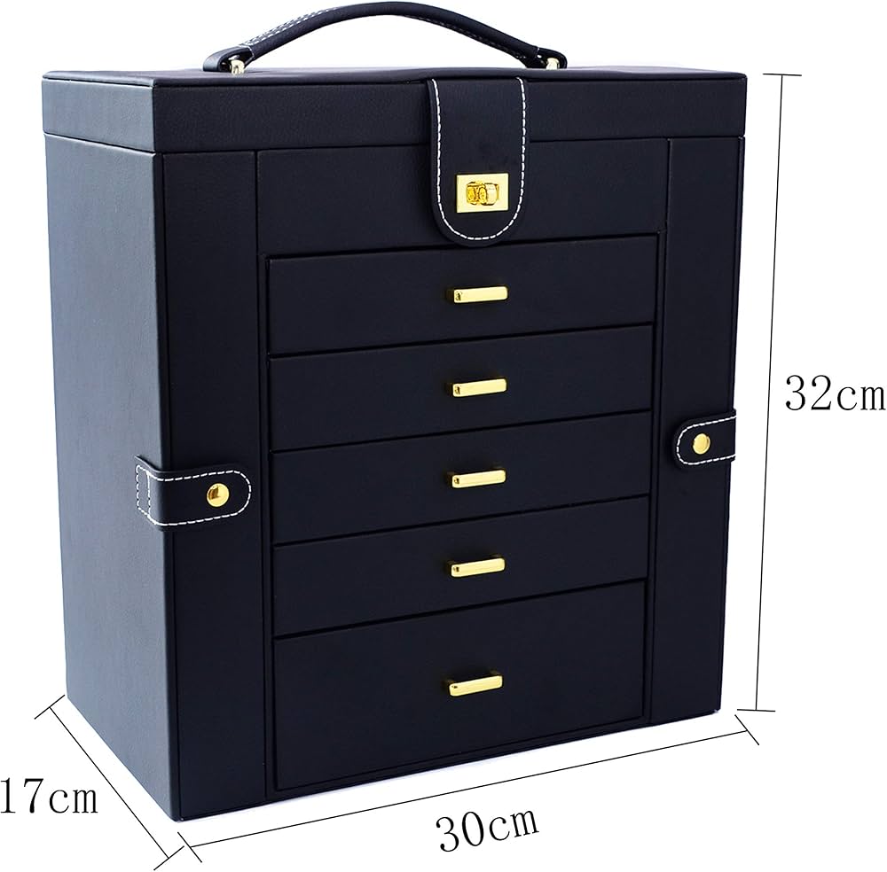 Amazon.co.jp: BUBM 大容量 6段 鏡付き アクセサリーボックス