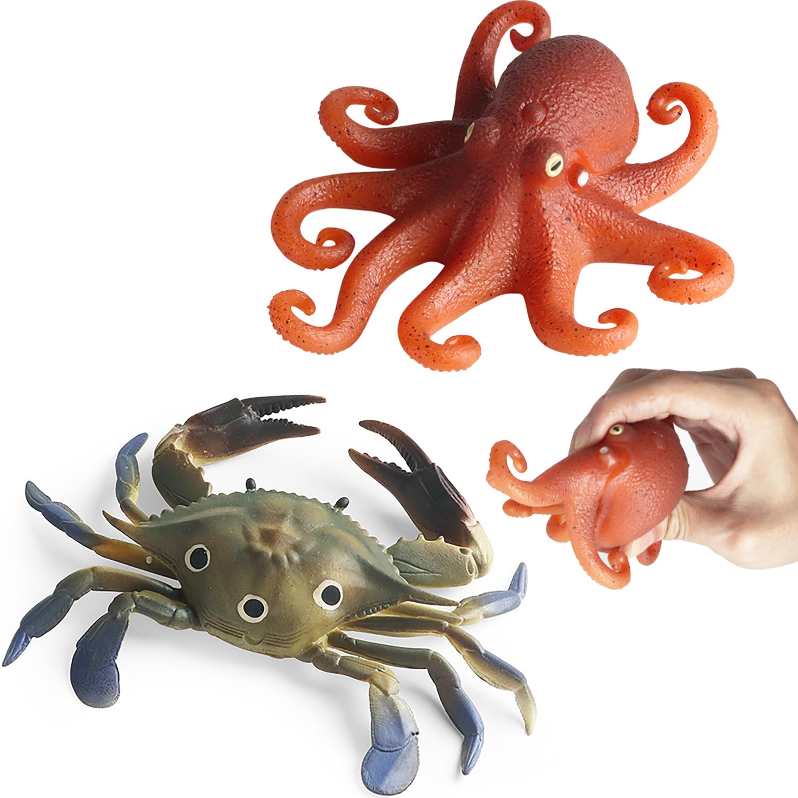 Amazon | 蟹 おもちゃ スクイーズ カニ【2点セット】砂遊び 水遊び