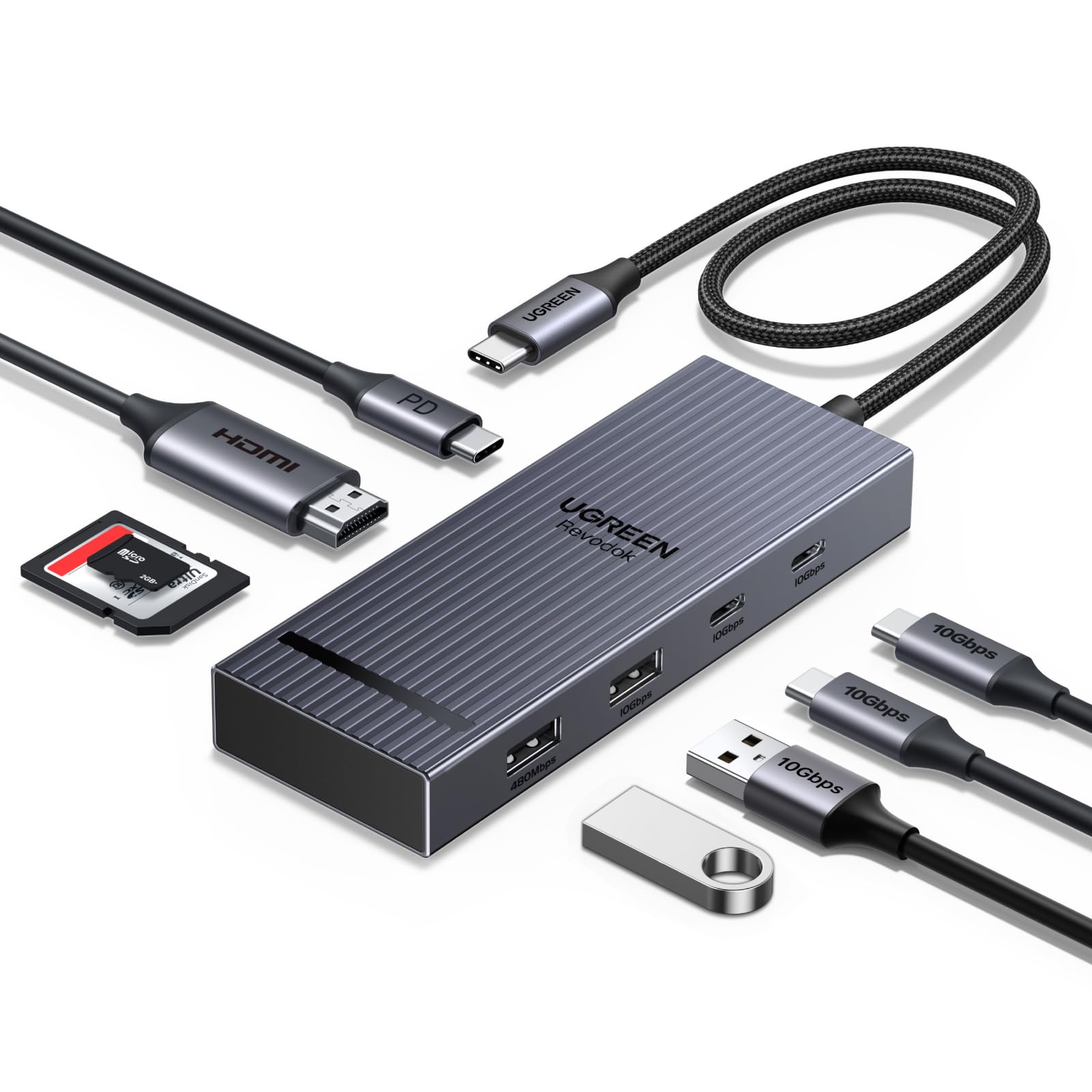 Amazon.co.jp: UGREEN Revodok Pro USB-C ハブ Type-c 8-in-1 100W PD