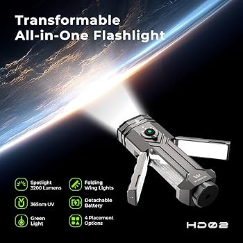 Amazon.com: Wurkkos HD02 Flat LED Flashlight, Magnetic Deformation