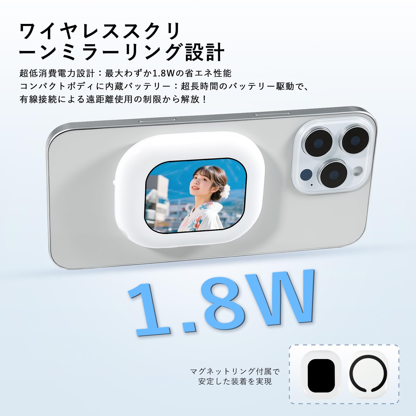 Amazon.co.jp: スマホ用自撮りディスプレイ 超薄型MIni自撮り