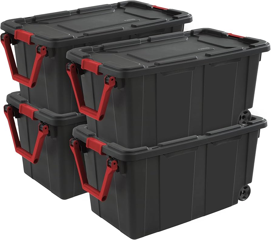Amazon.com - Sterilite 4-Pack Industrial Tote, Heavy-Duty Storage