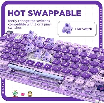 Amazon | YUNZII CK75 無線 ホットスワップメカニカルキーボード 透明