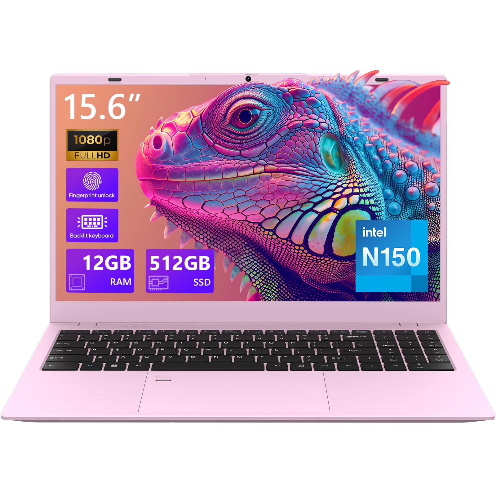Amazon.com: VIGSENUP Pink Laptop,15.6 Inch Laptop Computer,12GB