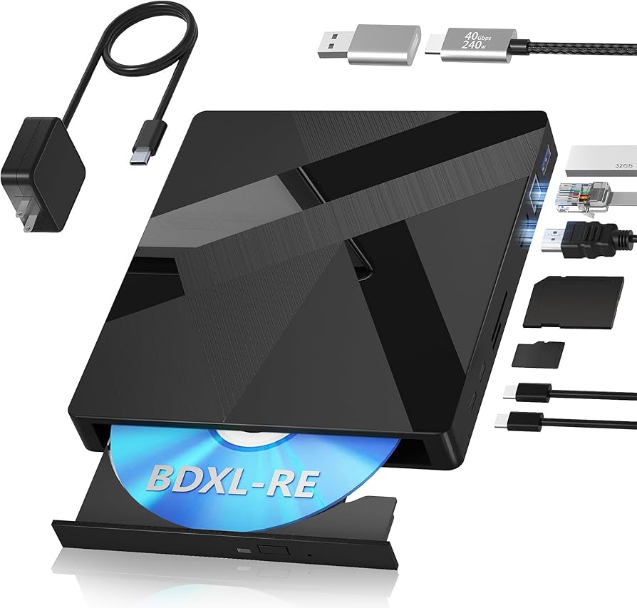 Amazon.com: Wbacon External Blu ray Drives, 40Gbps External Bluray