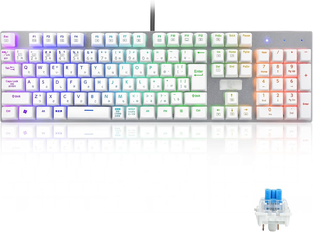 Amazon | 【日本語配列】e元素メカニカル式ゲーミングキーボード 赤軸