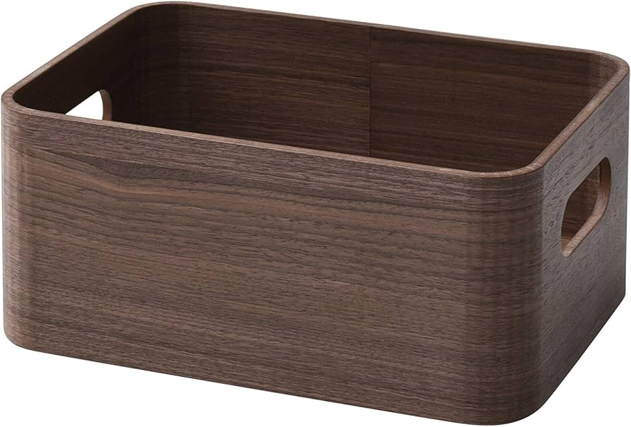 Amazon｜山善(YAMAZEN) 収納ボックス ブラウン ハーフ・浅型 完成品