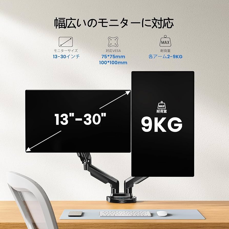 Amazon.co.jp: HUANUO (ファーノー) PCモニターアーム デュアル 液晶