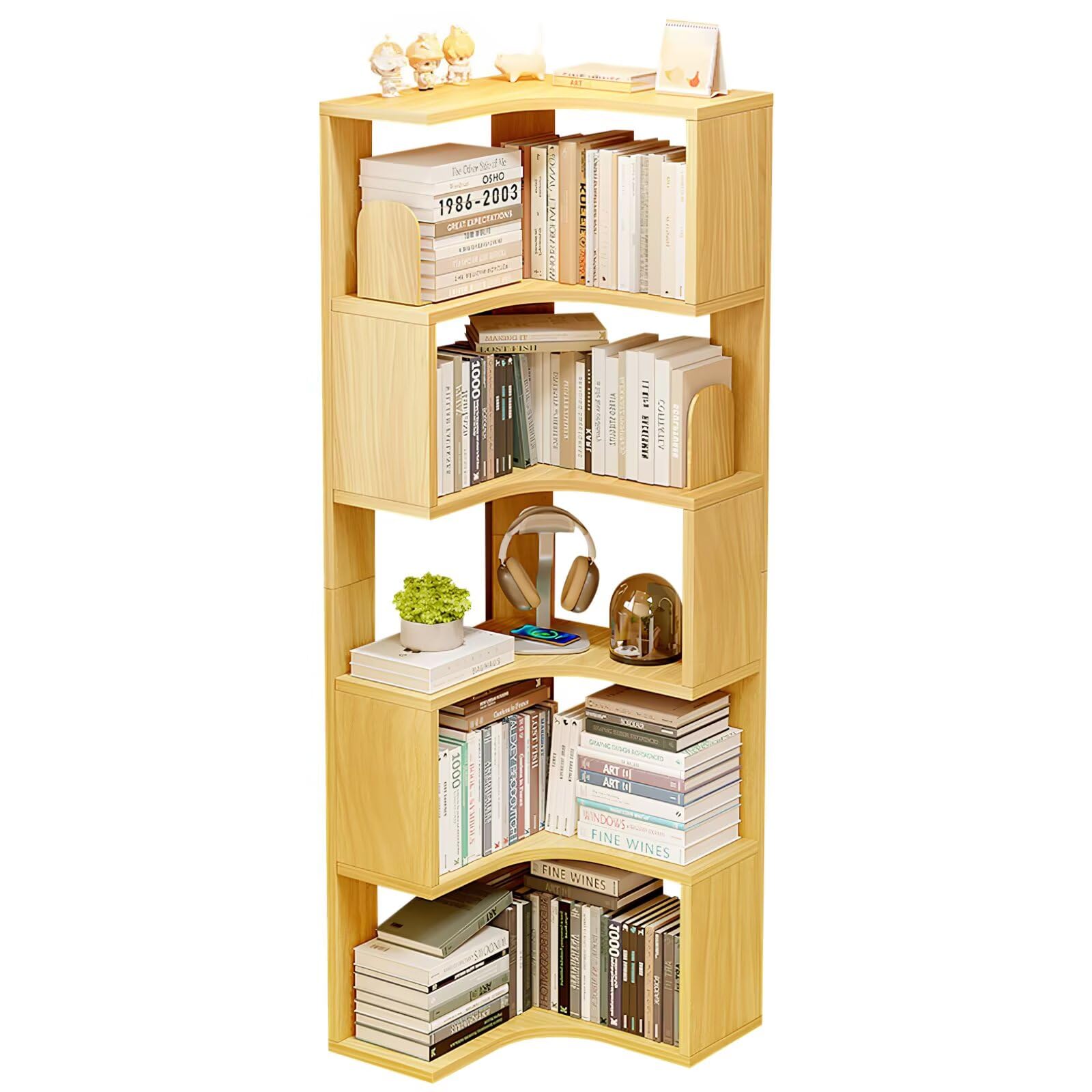 Amazon｜OrganizeHub 本棚 ブックシェルフ コーナーラック コーナー