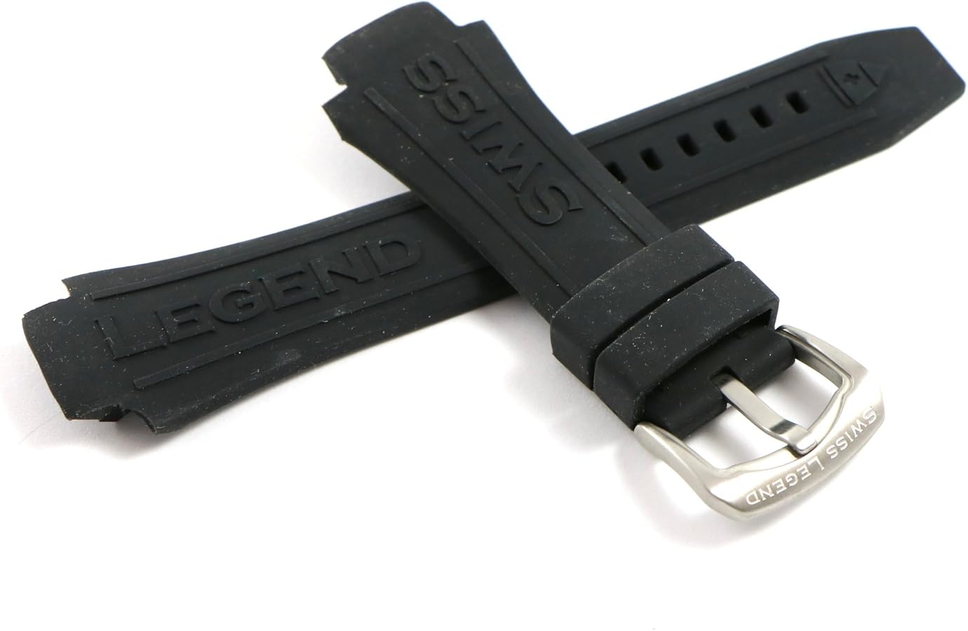 Amazon.com: Swiss Legend 28MM Black Silicone Watch Strap & Silver