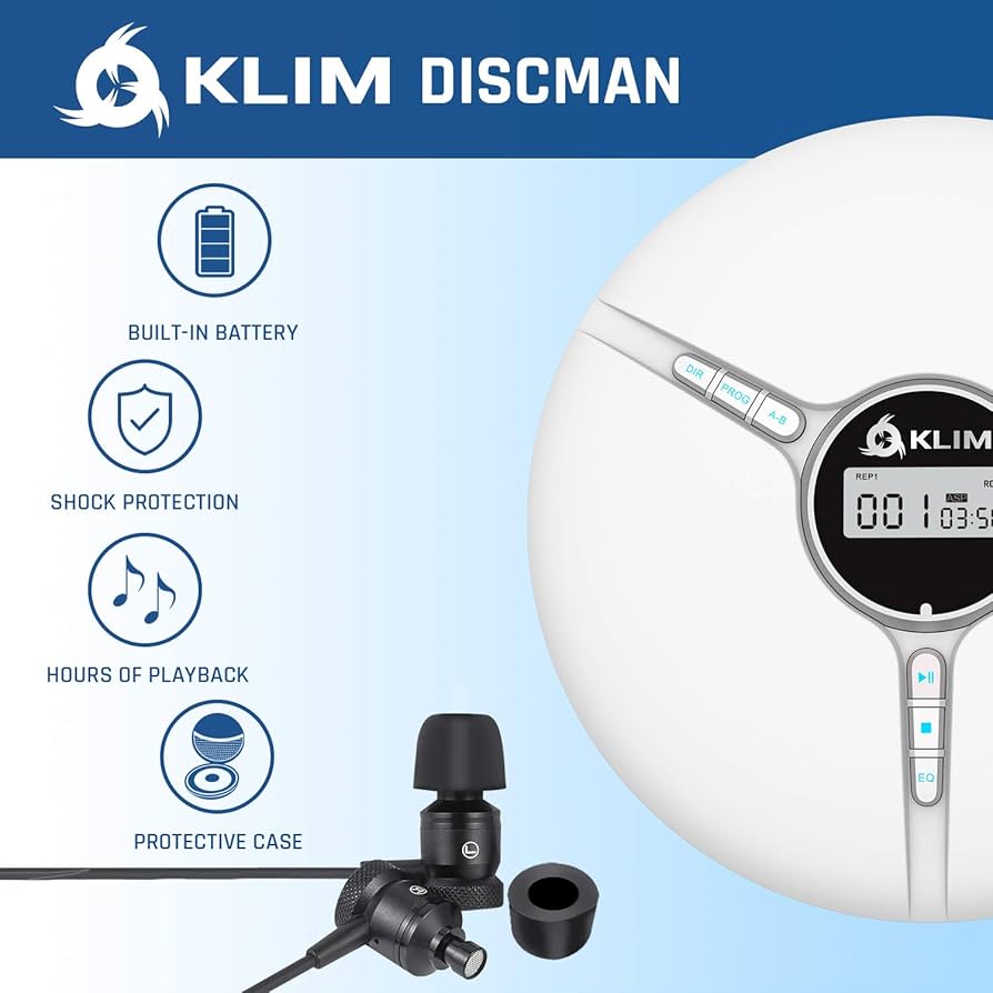 Amazon.co.jp: KLIM Discman ポータブル CD プレーヤー 内蔵バッテリー