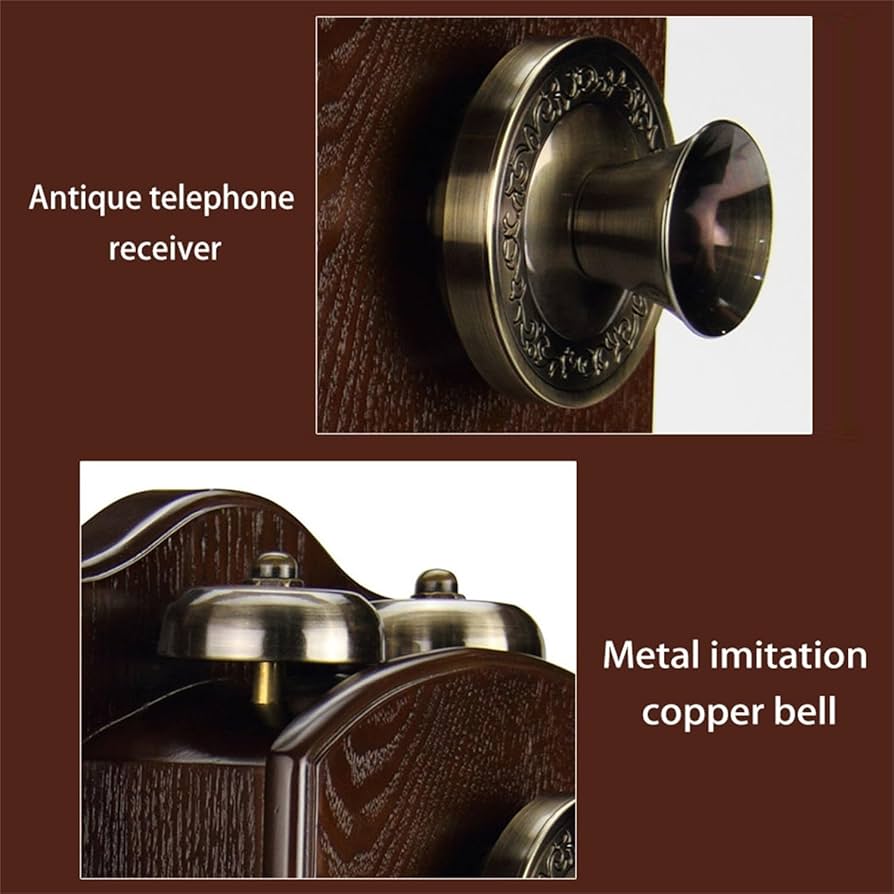 Amazon.co.jp: 壁掛けアンティーク電話、木製固定電話、ヴィンテージ