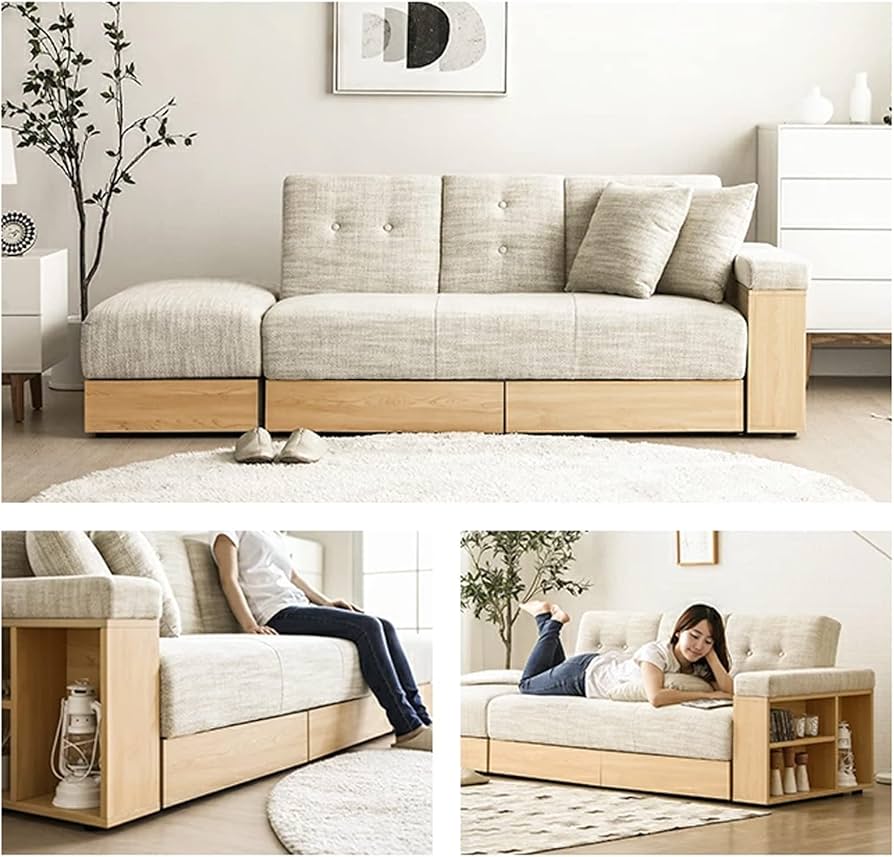 Amazon｜ソファー 2人掛け 収納付き 引き出し 肘付き ソファベッド
