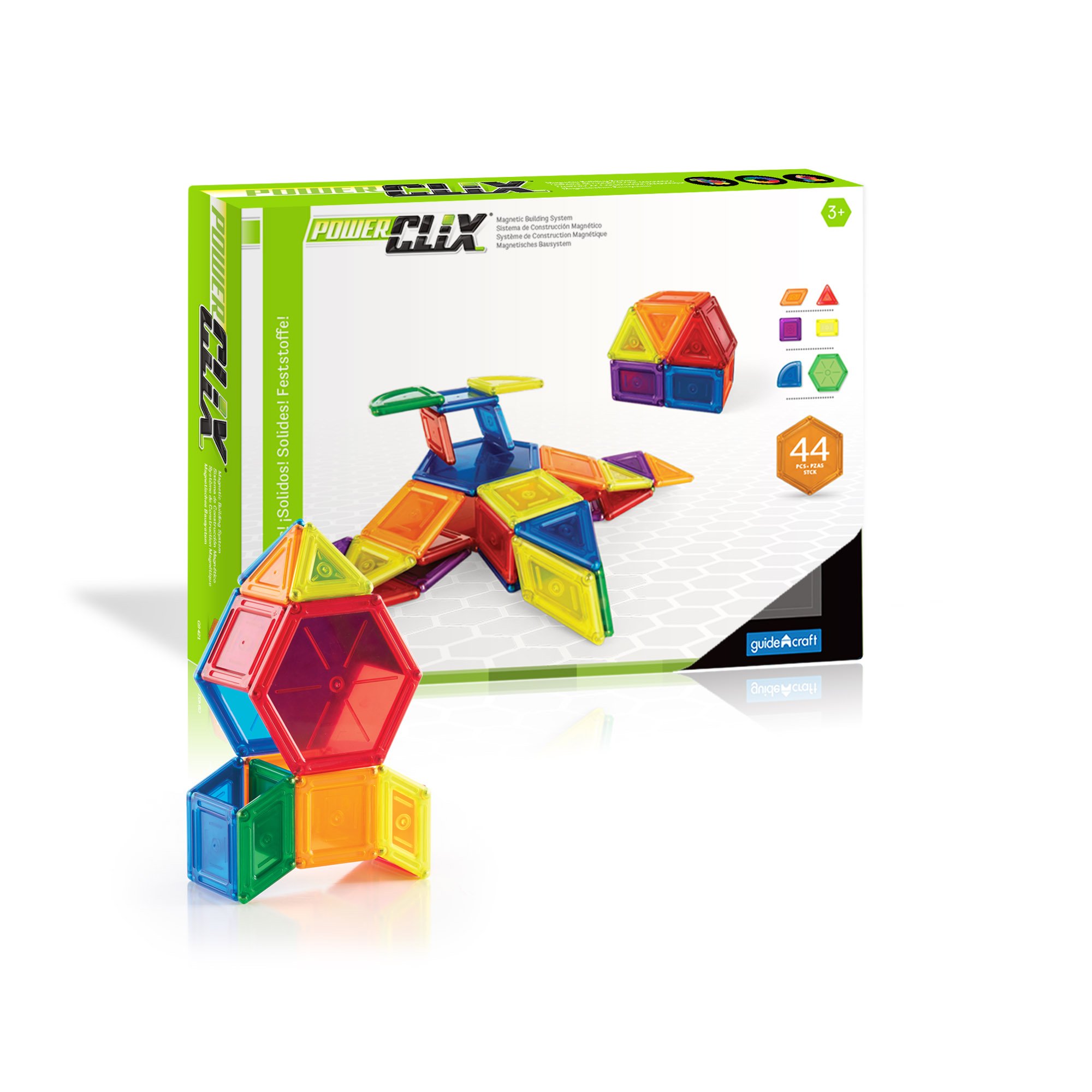 Amazon.com: Guidecraft PowerClix Solids Magnetic Building Blocks