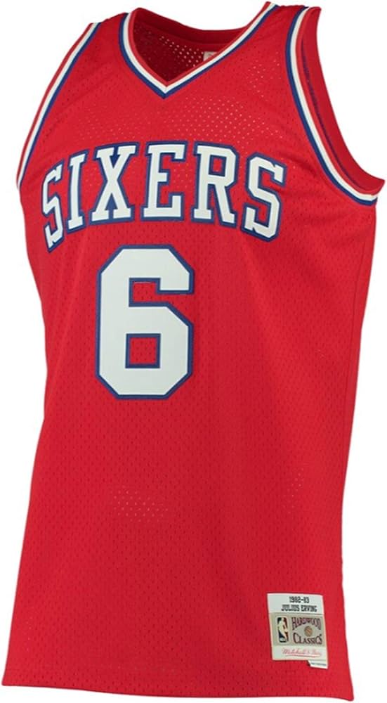 Amazon.co.jp: Mitchell and Ness Erving Sixers #6 レッドスイング