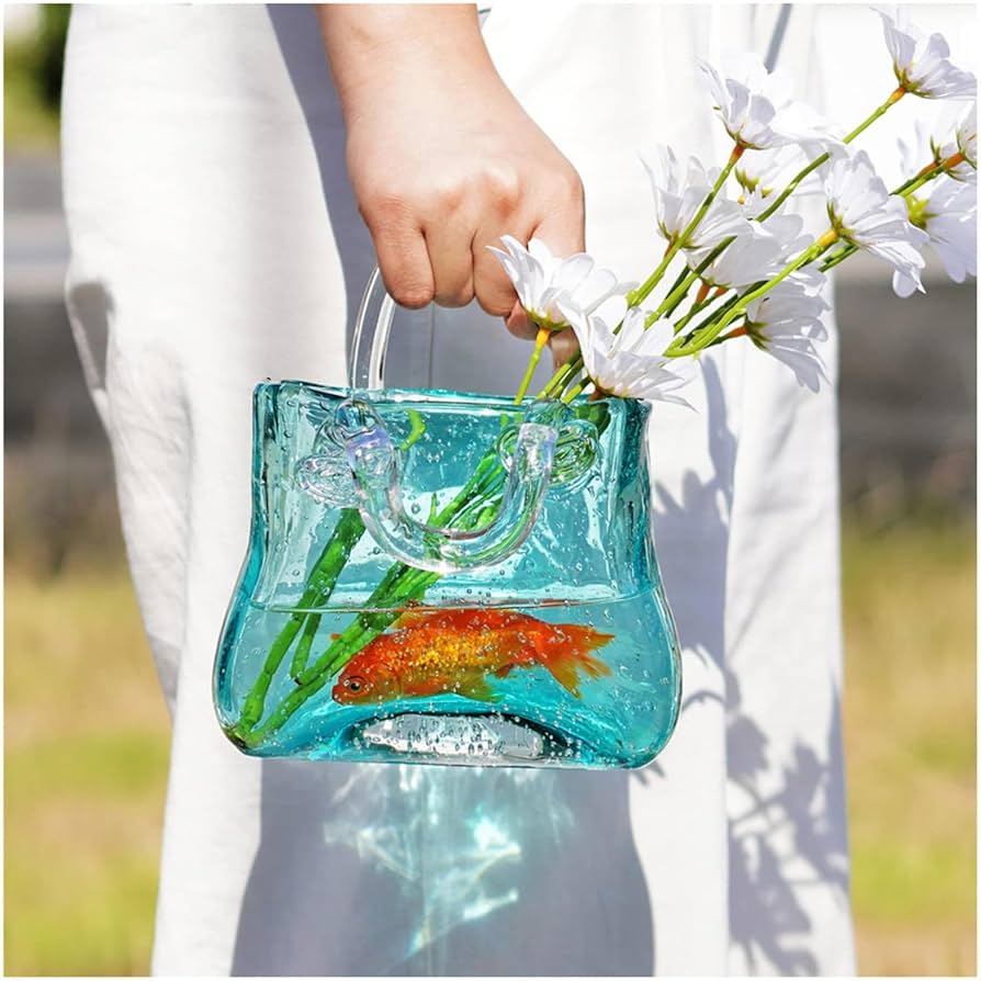 Amazon.co.jp: フラワーバッグ花瓶, 手吹きガラスのバッグ花瓶