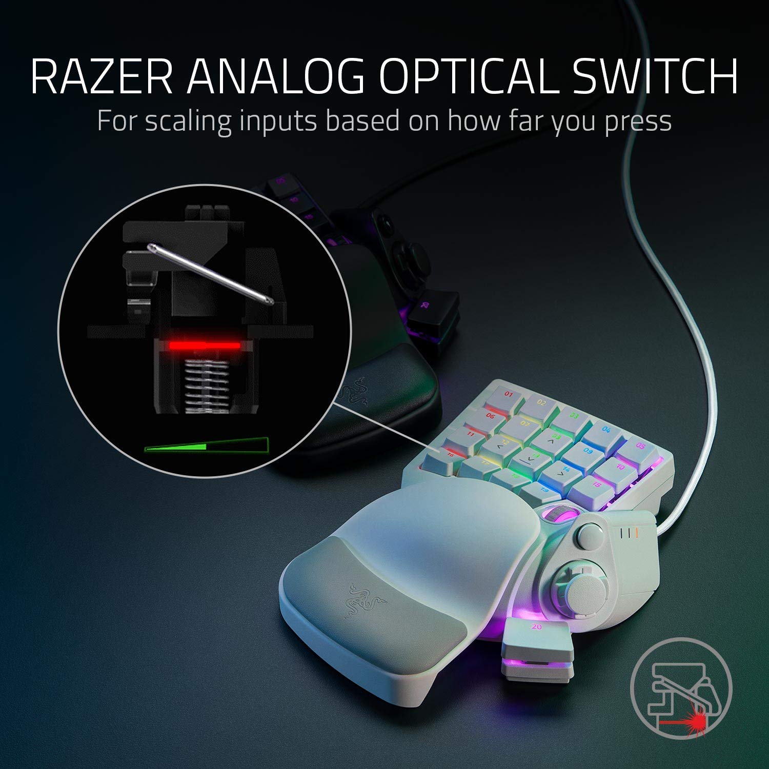 Amazon | Razer Tartarus Pro ゲーミングキーパッド:アナログ光学キー