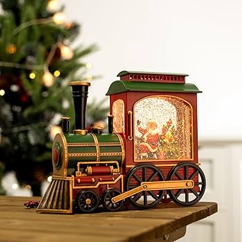 Amazon.co.jp: 音楽とライト付きクリスマストレーン スノードーム