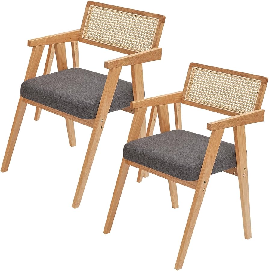 Amazon｜LOWYA ロウヤ ダイニングチェア 2脚セット ラタン調 木製 天然