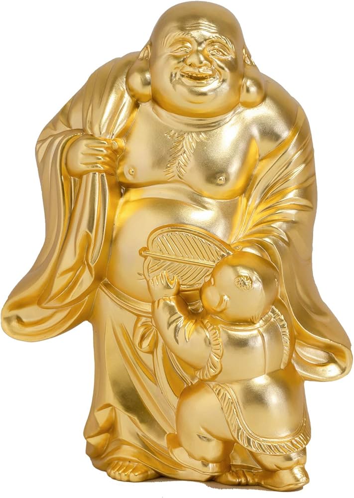 Amazon｜開運七福神 布袋（金メッキ/24金） 仏師：牧田秀雲 原型＿仏像