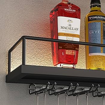 Amazon｜壁掛けアイアンワインラック,酒ラック,ボトルスタンド,酒 棚