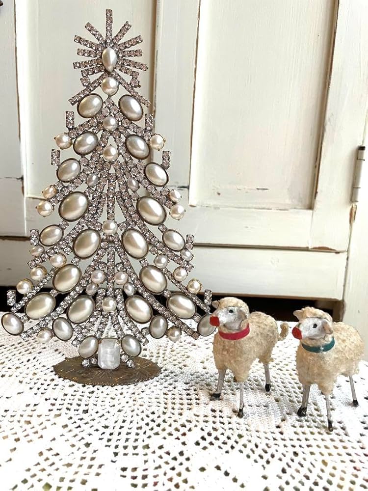 Amazon | アンティーク チェコガラス クリスマスツリー パールホワイト