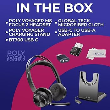 Poly Voyager Focus 2 UC - Stereo Bluetooth Headset with Charge