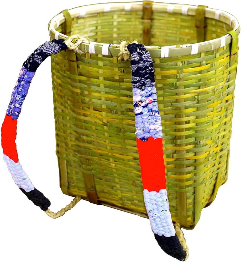 Amazon | 竹製背負いかご 腰かご 背負い籠 腰籠 収穫 農作業 (丸ワイド