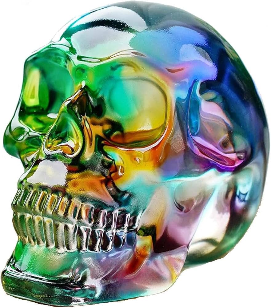 Amazon.co.jp: ガラス置物 幸運 オブジェ K9 ドクロ 髑髏 スカル 多