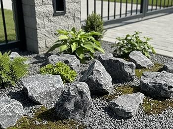 Amazon.co.jp: ロックガーデン 石 庭石 割栗石 黒 ブラック ゴロタ石