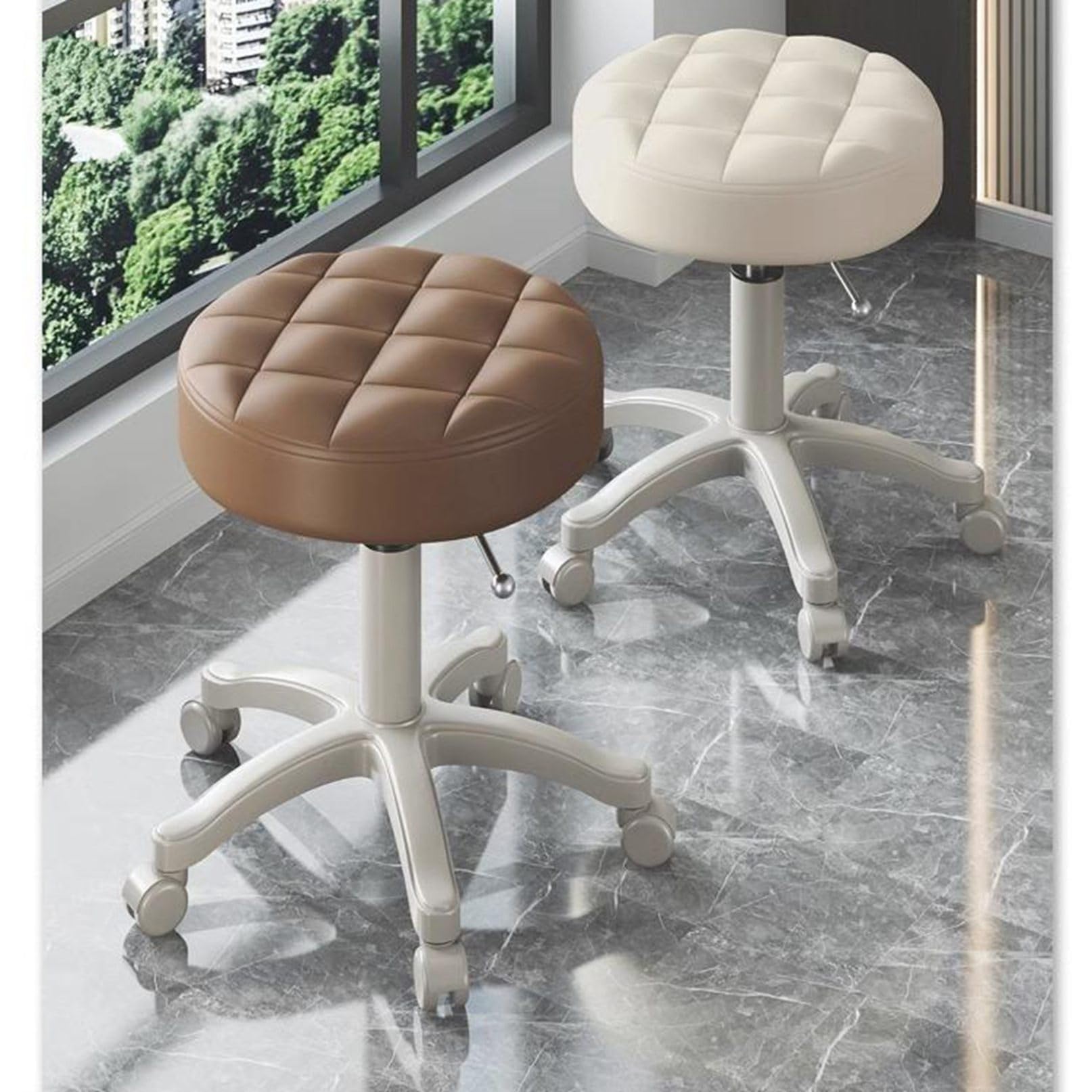 Amazon｜丸椅子 キャスター付き 足置きソファー オットマン ソフト