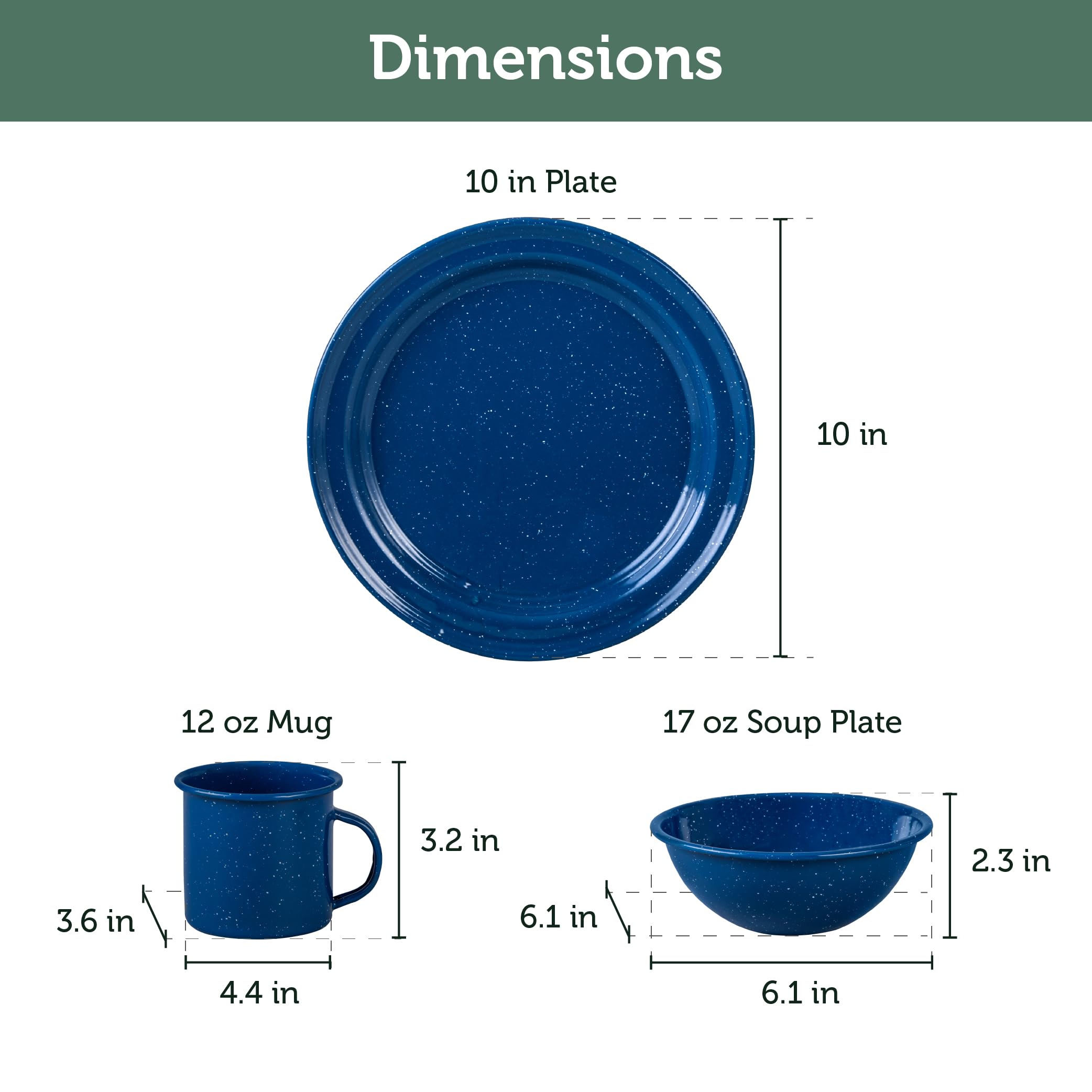 Amazon.co.jp: Cinsa 16ピース エナメルウェア食器セット 4人用 (斑点