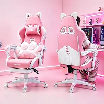 Amazon.co.jp: VIGOSIT ゲーミングチェア PUレザー オットマン付き