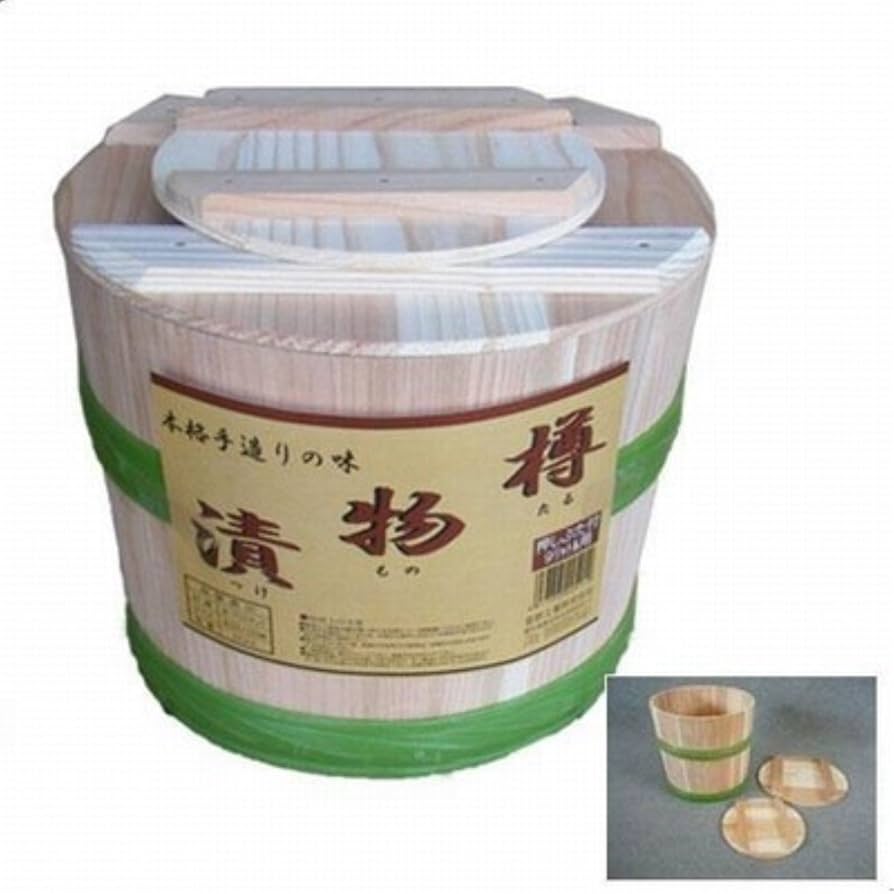 Amazon | 木製 漬物樽 漬け物 保存容器 押し蓋付き サイズ：18L 1個